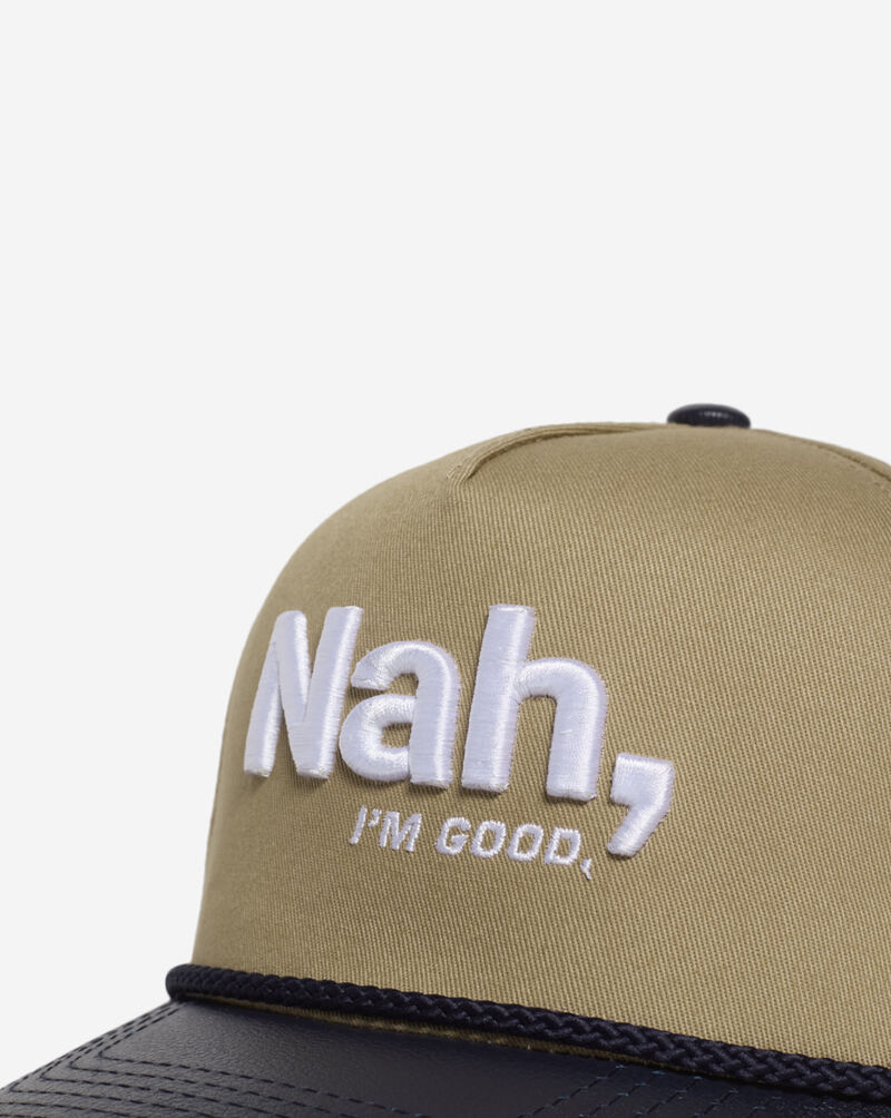 Field Grade I'm Good Pebbled Leather 2tone Trucker Hat 1004967 Blue 2