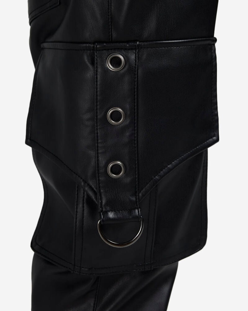 Smoke Rise Cargo PU Pants WP25693SNZ-BLK Black 3