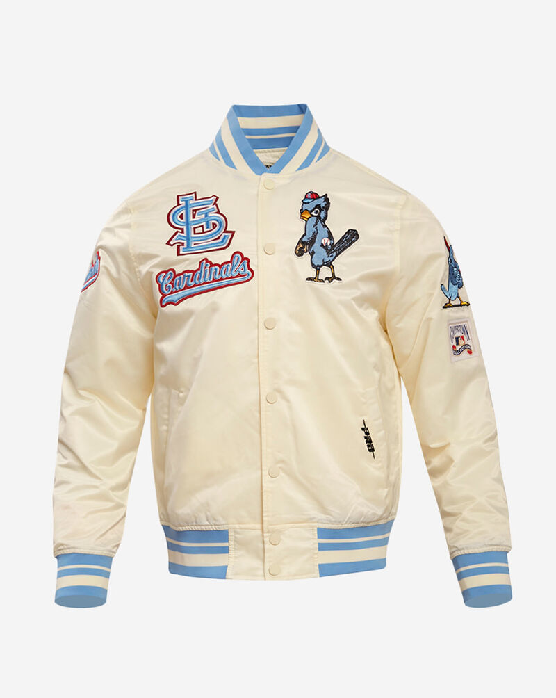 PRO STANDARD St. Louis Cardinals Retro Short Sleeve Classic Rib Satin Jacket  LSC635481-EUN cream 1