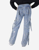 Metallic Cargo Denim Jeans