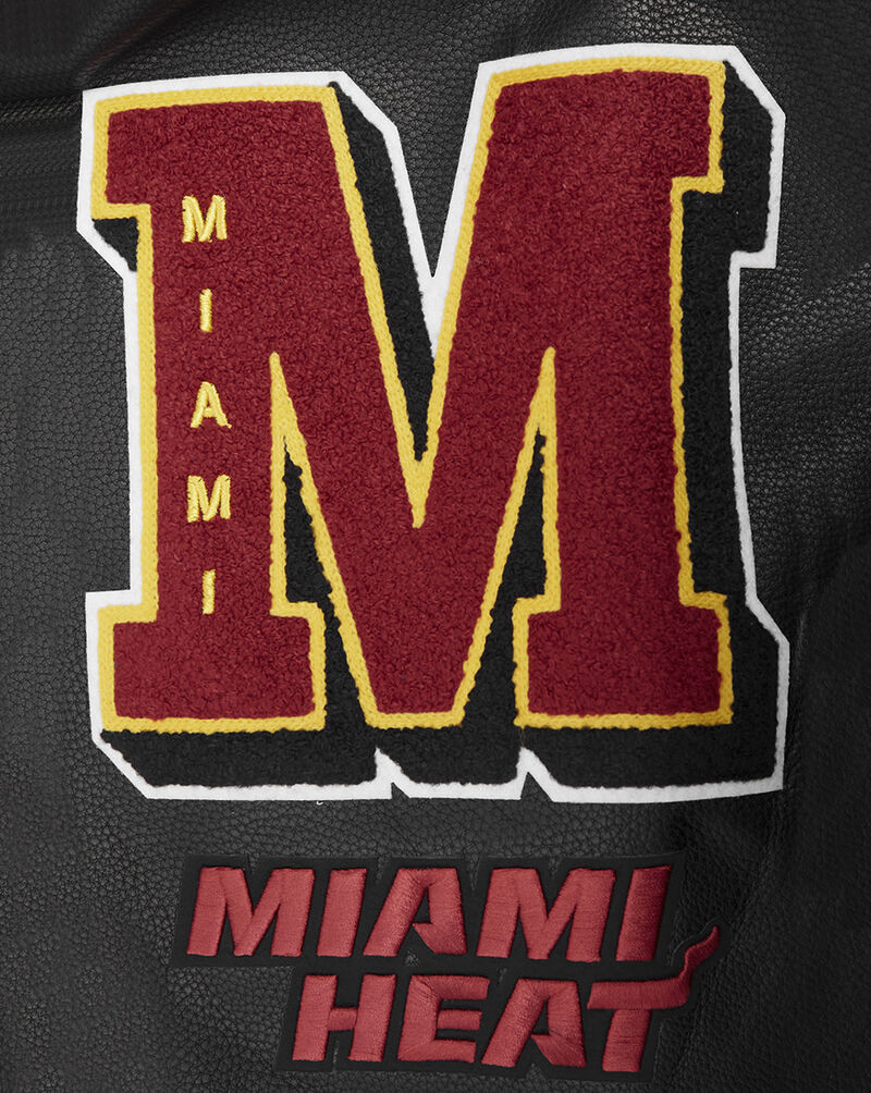 PRO STANDARD Miami Heat Mash Up Rib Wool Varsity Jacket BMH6515732-BLK Black 4