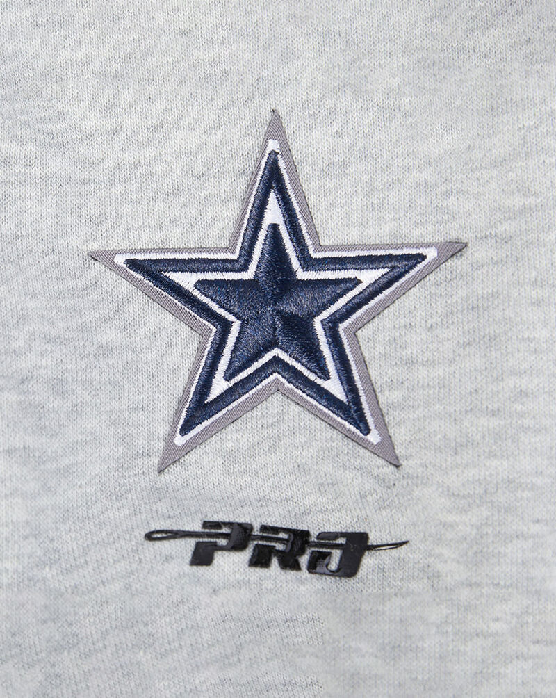 PRO STANDARD Dallas Cowboys Mash Up Rib Fleece Cropped Pull Over Hoodie FDCC42382-HMN Grey 2