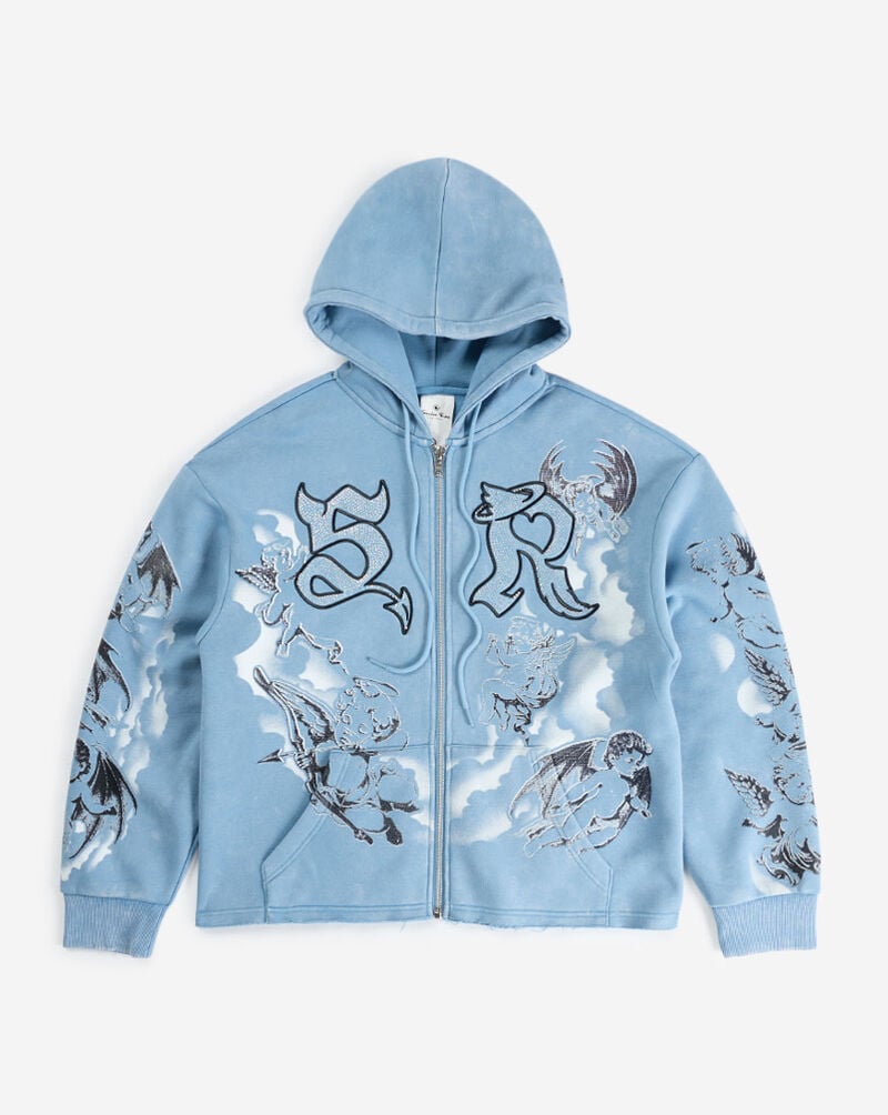 Smoke Rise Trouble In Peace Hoodie  FO26F541SN-BLU Blue 1