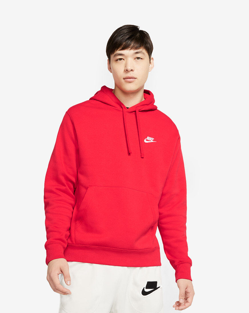 Shop Nike NSW Club Fleece Pullover Hoodie BV2654 657 red SNIPES USA