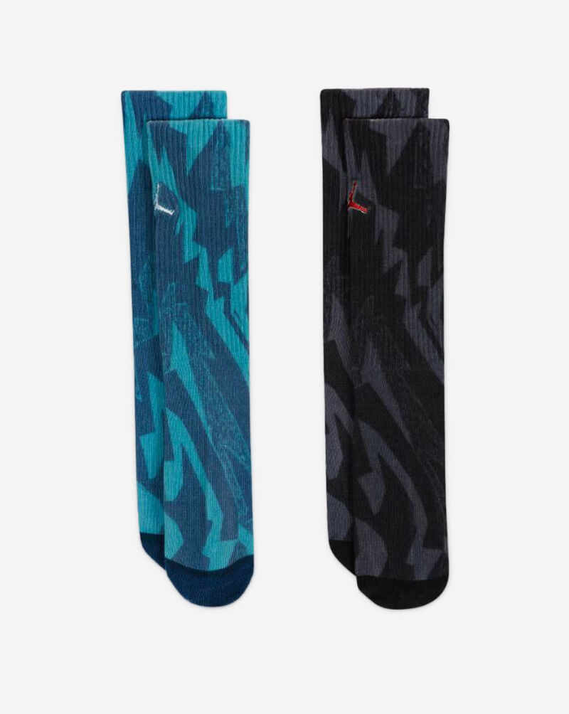 Jordan Print 2PK Crew Socks BJ0533-U41 Blue 2
