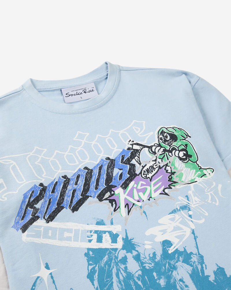Smoke Rise Kids' Graffiti Long Sleeve Tee BKT26S448SNZ-SKYWAY Blue 2