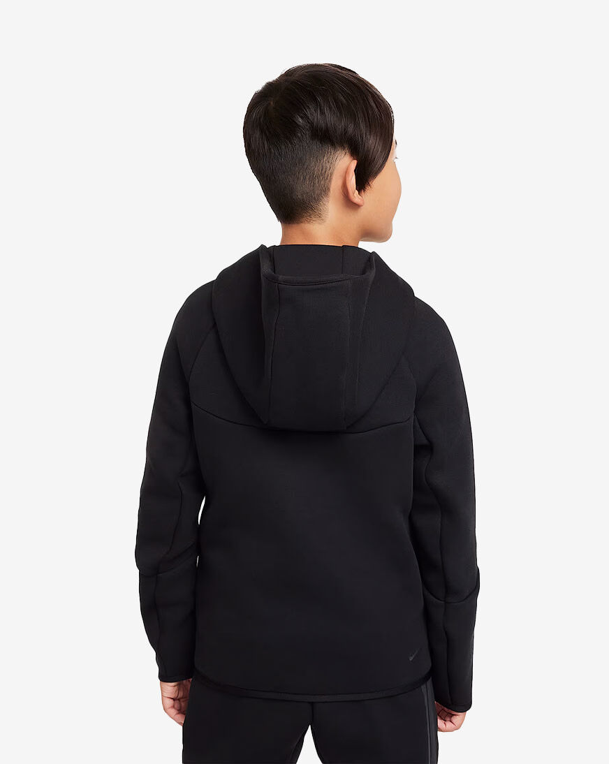Shop Nike Big Kids' Tech Fleece Full-Zip Hoodie HV5867-010 black