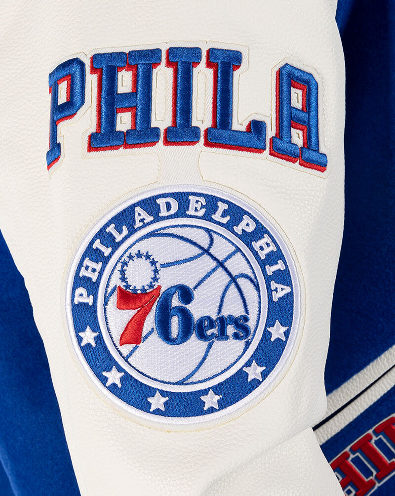 Pro Standard Philadelphia 76ers Logo Varsity Jacket BP7651670 Blue 4