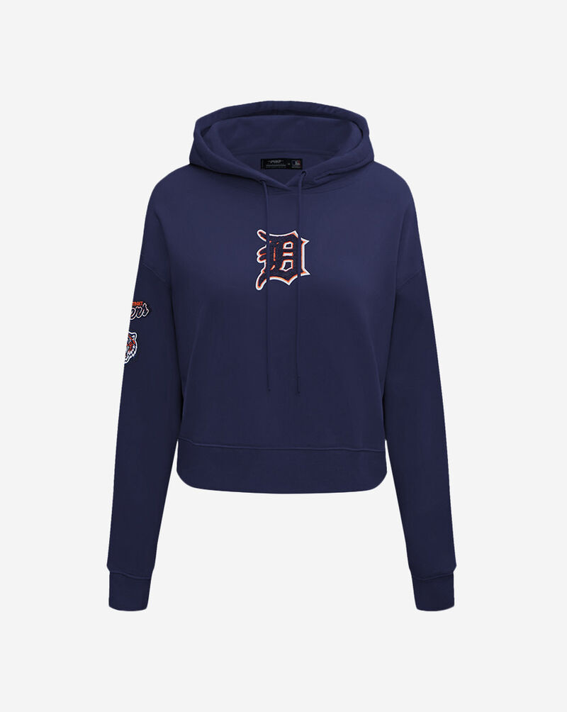 PRO STANDARD Detroit Tigers Classic Fleece Cropped Pull Over Hoodie  LDTC34389-MDN Blue 1