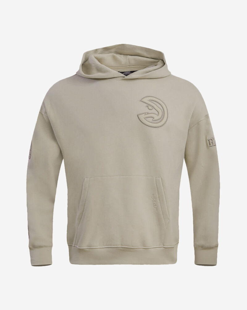 PRO STANDARD Atlanta Hawks Neutral Drop Shoulder Fleece Pull Over Hoodie BAH558168-TAU Beige 1