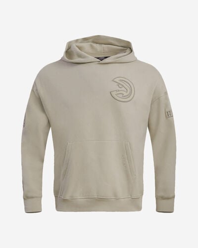 Atlanta Hawks Neutral Drop Shoulder Fleece Pull Over Hoodie