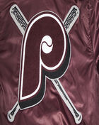 PRO STANDARD Philadelphia Phillies Retro Mash Up Rib Satin Jacket  LPH633425-WNE Red 4