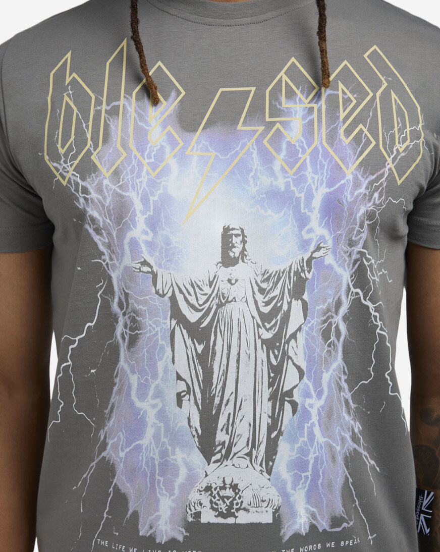 Shop Blessed UK From Those Above Tee FROMTHOSEABOVETEE grey