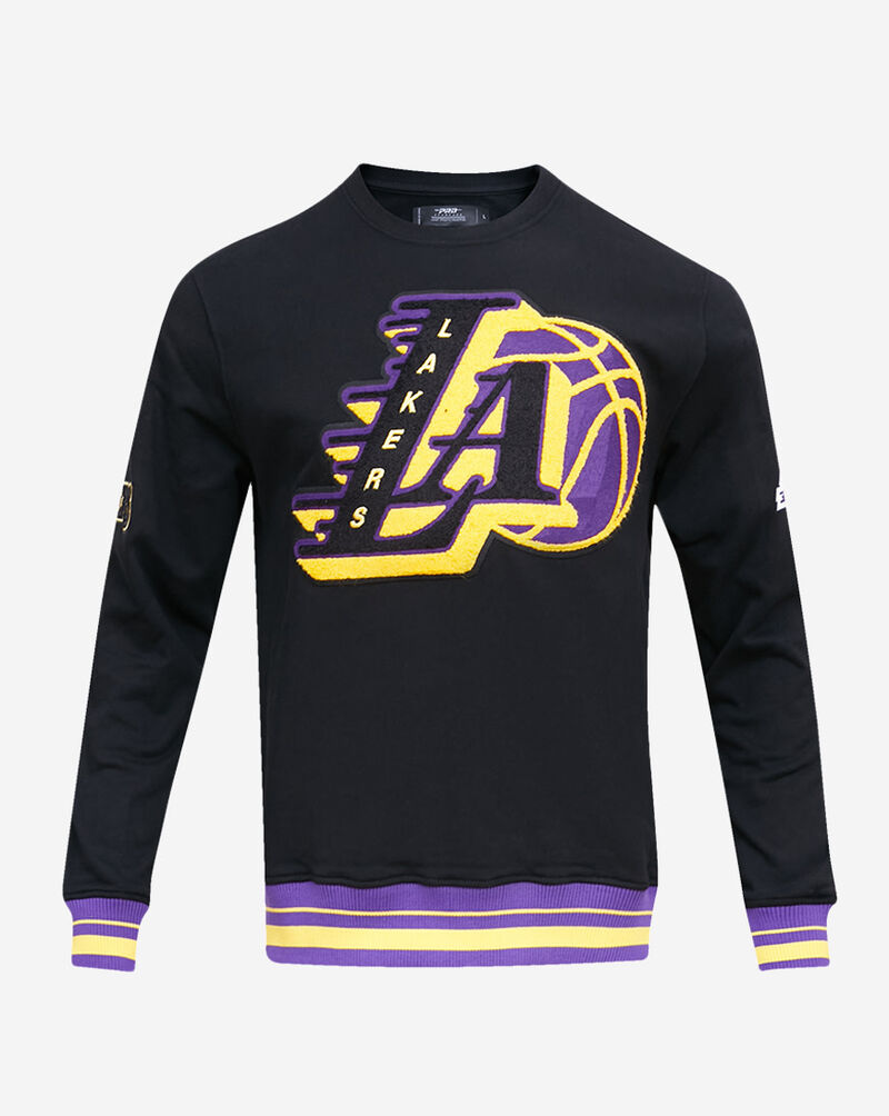 PRO STANDARD Los Angeles Lakers Mash Up Rib Fleece Crewneck BLL554171-BKP Black 1