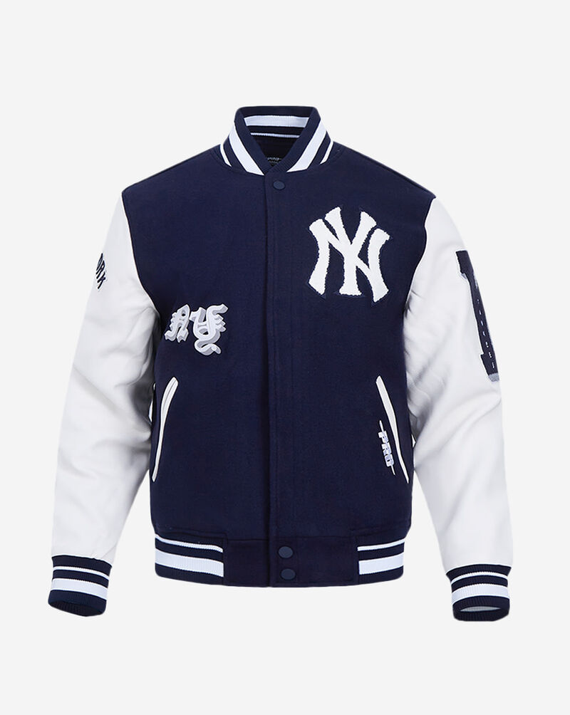 PRO STANDARD New York Yankees Old English Rib Wool Varsity Jacket LNY6314653-MNW Blue 1
