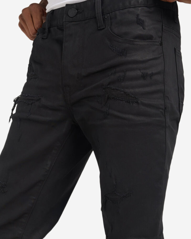 Smoke Rise Coated Washed 5Pkt Slim Jeans JP23733SN-BLK Black 3