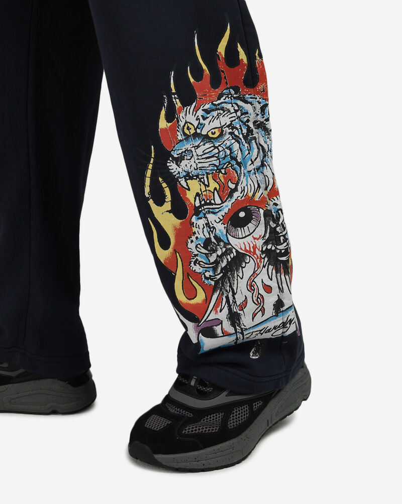 Ed Hardy Tiger Flame Fleece Pants EHM80082-NVY Blue 3