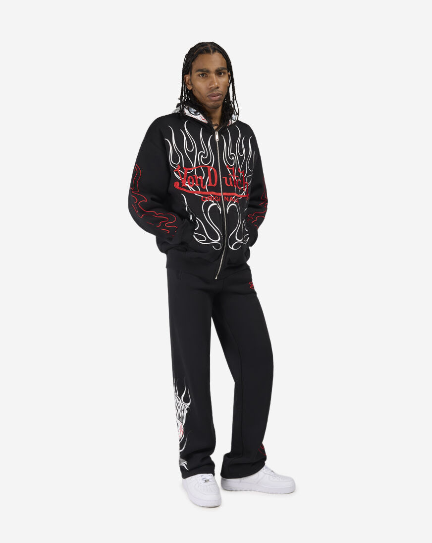 Shop Von Dutch Eye Of Fortune Full-Zip Hoodie 4VND2B0084SN-BLK