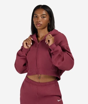 Studio Fleece Medium Weight Oversized Full-Zip Cropped Hoodie