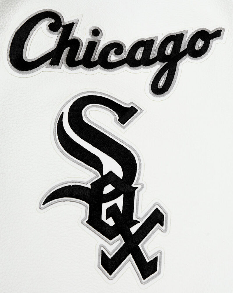 PRO STANDARD Chicago White Sox Old English Rib Wool Varsity Jacket LCW633518-HWB Grey 2