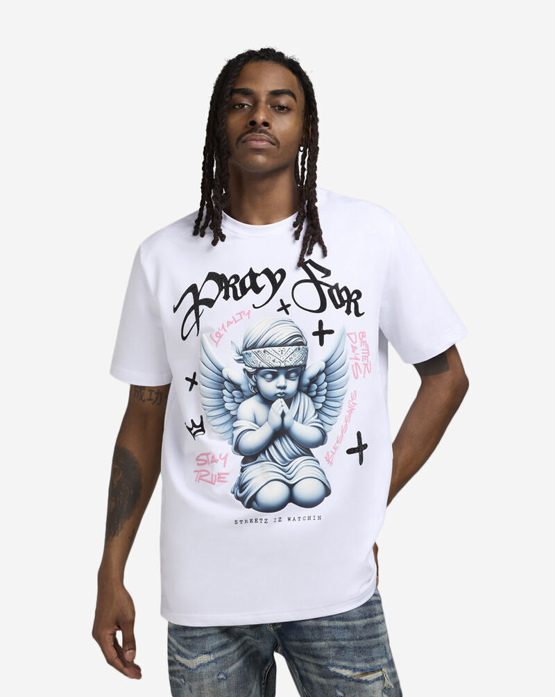 STREETZ IS WATCHIN Pray For Better Days Long Sleeve Tee SIW5230-WHT White 1