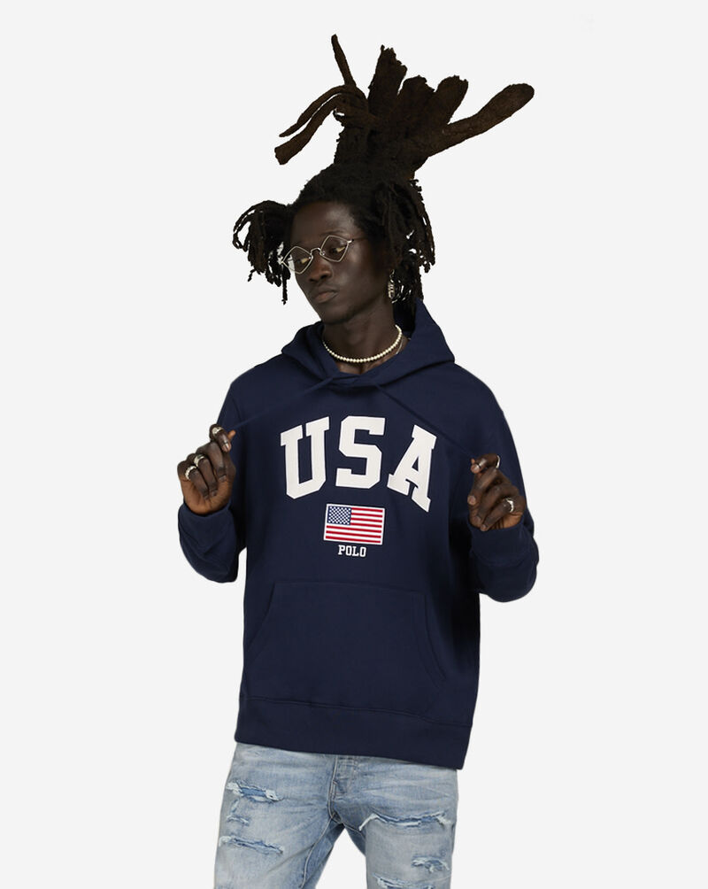 Shop Polo Ralph Lauren Team USA Fleece Hoodie 710944259001-NVY 