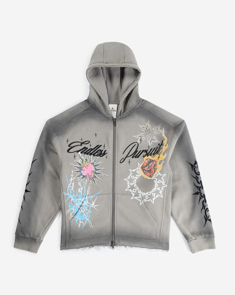 Smoke Rise Endless Pursuit Studded Hoodie FO26F542SN-SKY Grey 4