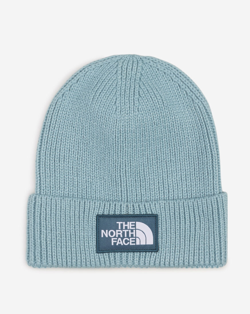 Shop The North Face TNF Logo Box Cuffed Beanie NF0A8CHE-DOU blue