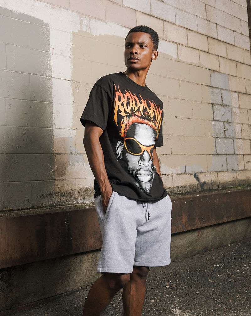 Graphic Tees Rodman Face Fire Tee DER1220XX Black 4