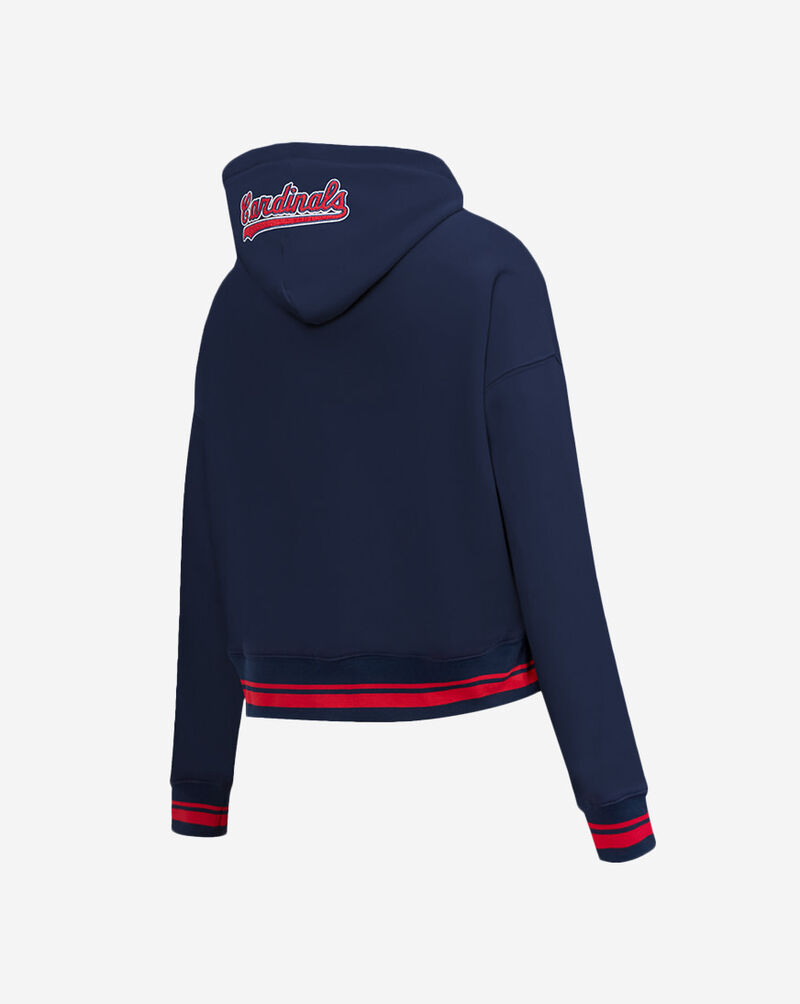 PRO STANDARD St. Louis Cardinals Mash Up Rib Fleece Cropped Pull Over Hoodie  LSCC35233-MRM Blue 3