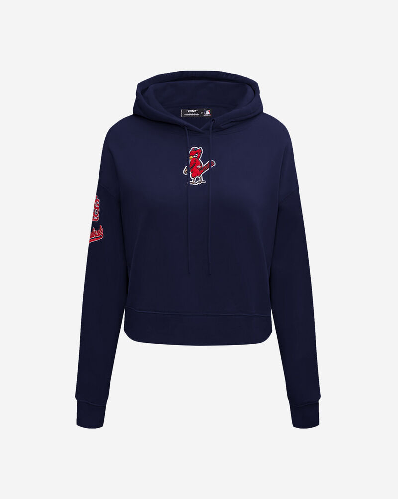 PRO STANDARD St. Louis Cardinals Classic Fleece Cropped Pull Over Hoodie LSCC35214-MDN Blue 1