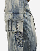 Smoke Rise Wide Leg Cargo Tapestry Denim Jeans AP25703SNZ-IB Blue 3