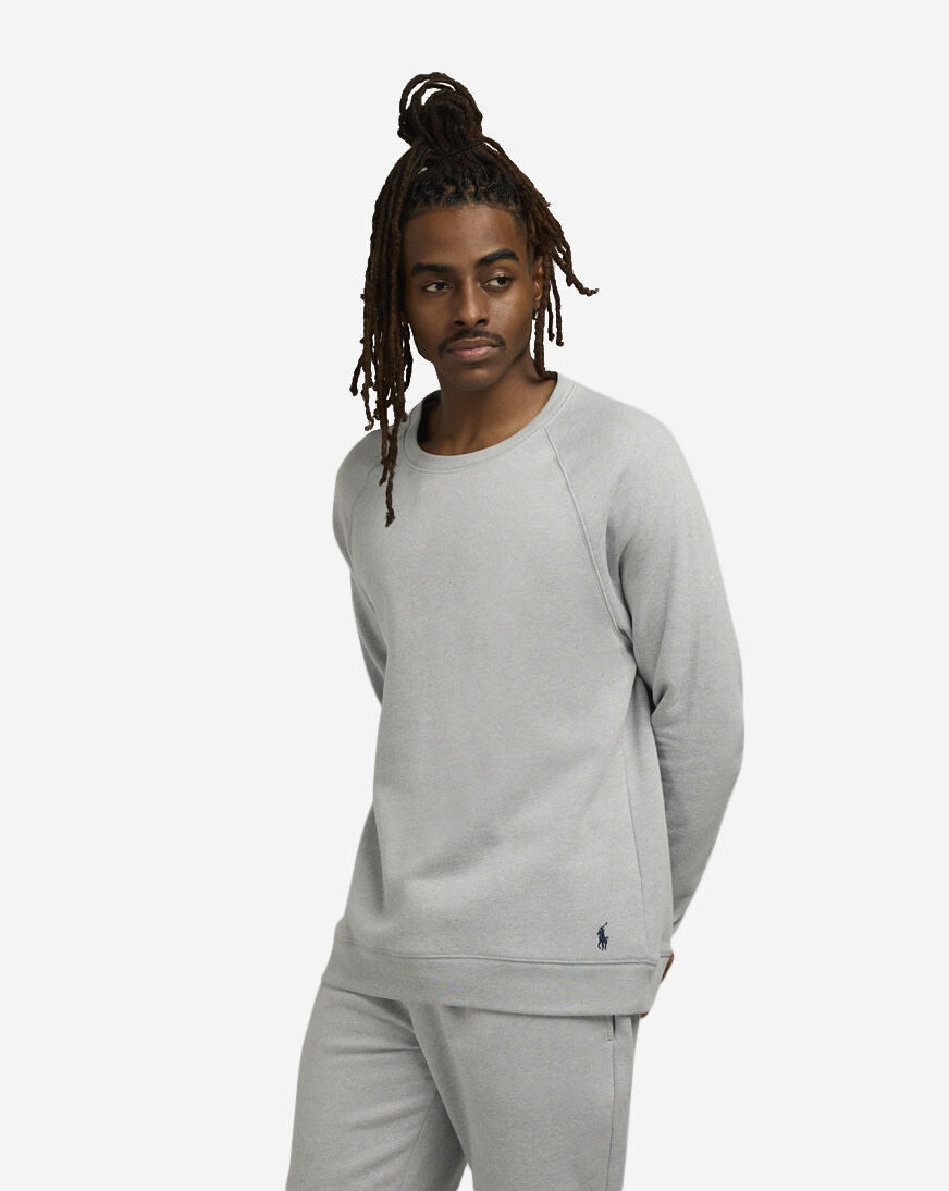 Shop Polo Ralph Lauren Brushed Fleece Raglan Crew PK56HF-AB8V grey