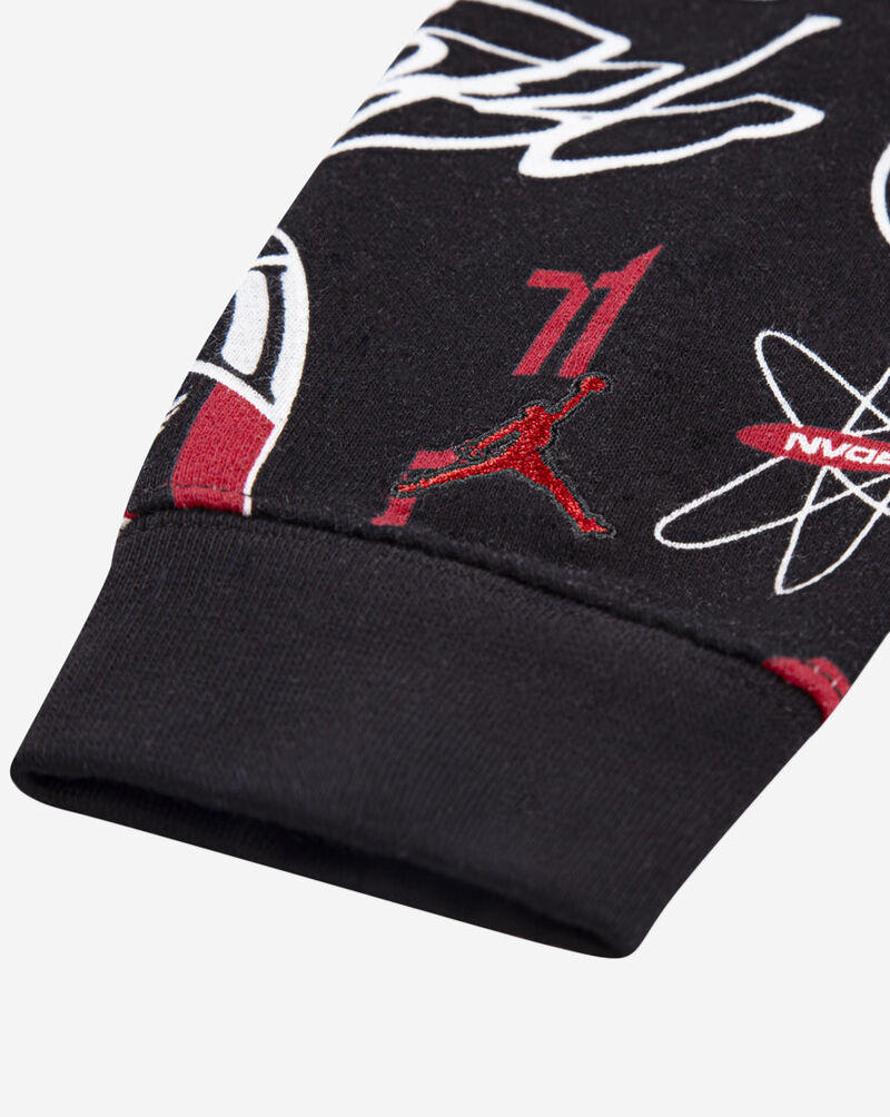 Jordan Little Kids' AOP Fleece Pullover Hoodie 85D601-023 Black 4