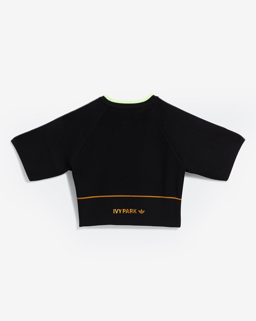 Shop adidas IVY PARK Knit Crop Top (Plus Size) GS0377 black