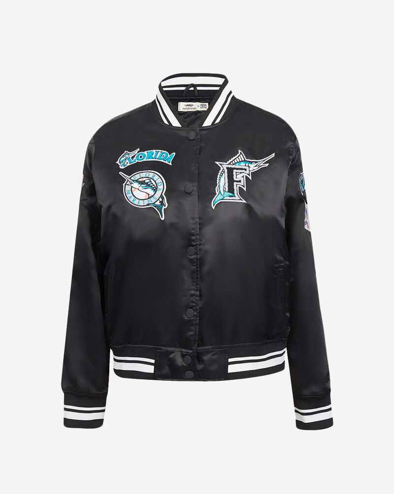 PRO STANDARD Florida Marlins Retro Classic Rib Satin Jacket LMMU314573-BLK Black 1