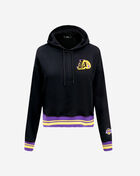 Los Angeles Lakers Mash Up Rib Fleece Cropped Pullover Hoodie