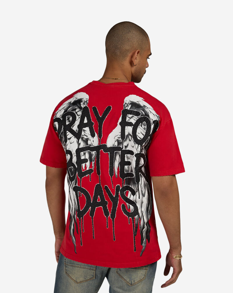STREETZ IS WATCHIN Pray For Better Days Tee SIW5302-RED Red 2