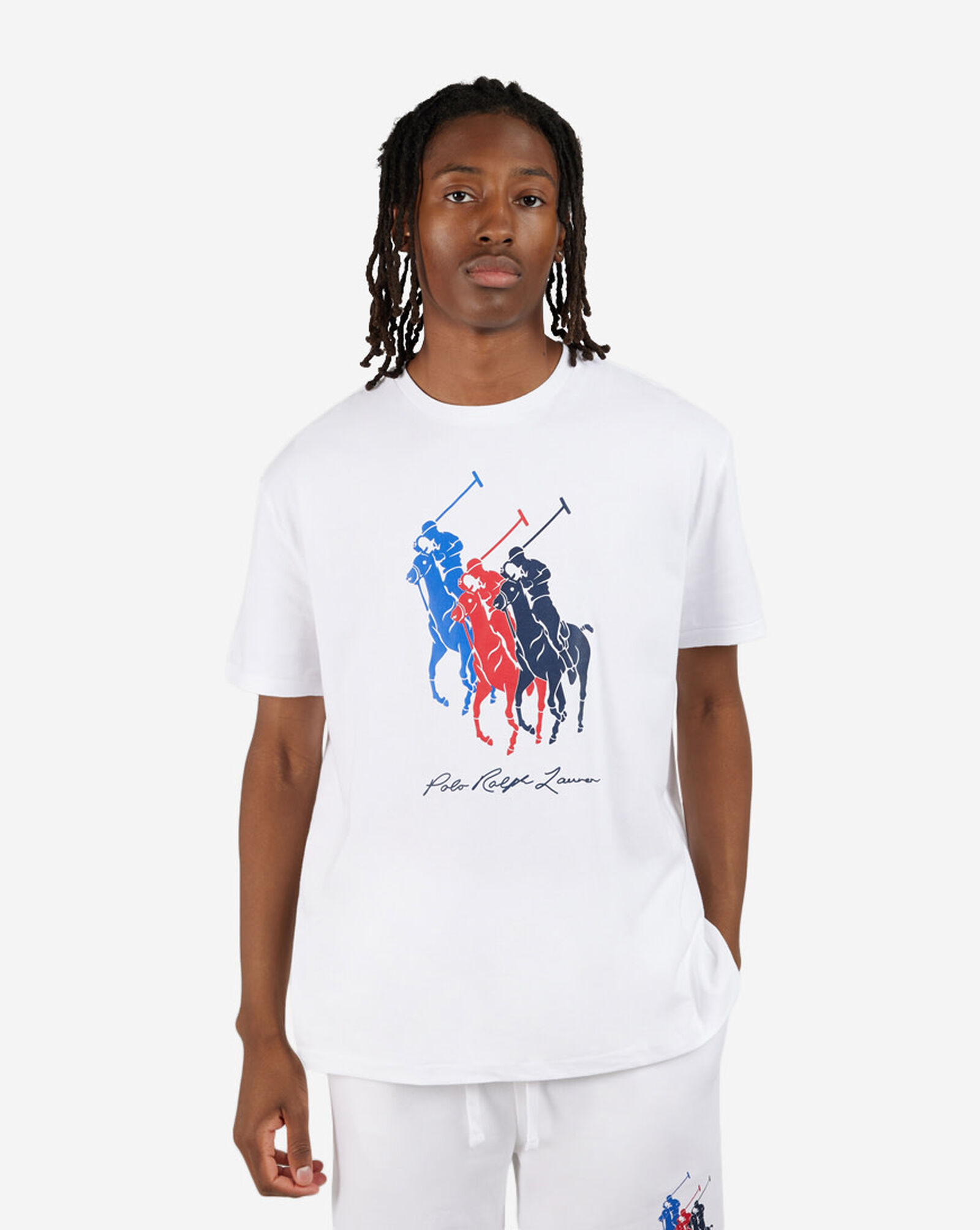 Shop Polo Ralph Lauren Triple Pony Graphic Tee 710909588002WHT white