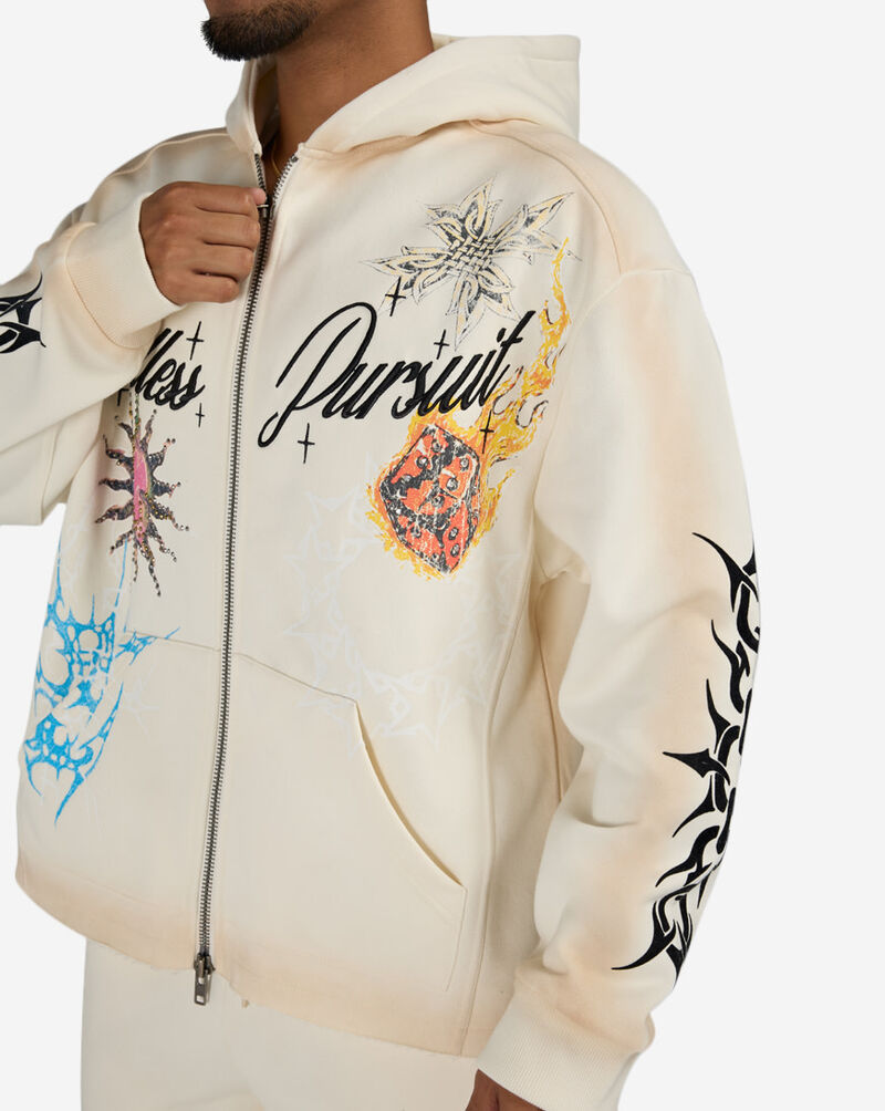 Smoke Rise Endless Pursuit Studded Hoodie FO26F542SN-DOV cream 3