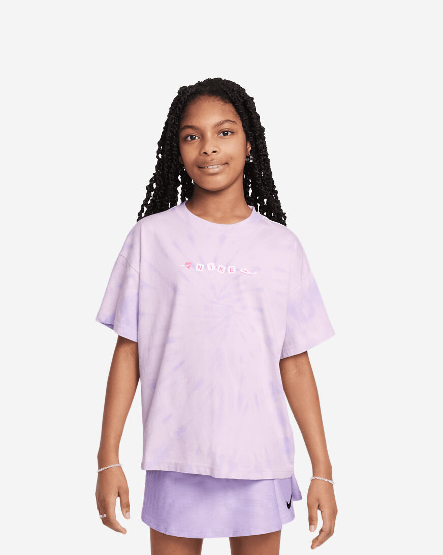 Shop Nike Big Kids' Tie Dye Swirl Graphic T-Shirt HQ2348-537