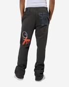 Smoke Rise Multi Embroidery Patched Stacked Fleece Pants FP24159SNZ-GRA Grey 2