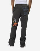 Smoke Rise Multi Embroidery Patched Stacked Fleece Pants FP24159SNZ-GRA Grey 2
