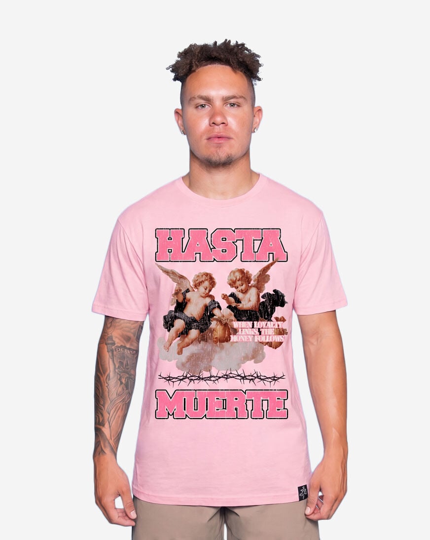 Shop Hasta Muerte From The Sky Tee HM-FROMTHESKY-TEE-BUBBLEGUM