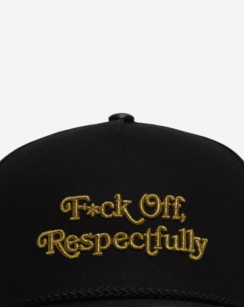 Field Grade Respectfully Twill Nappa Leather Trucker Hat 1005092 Black 2