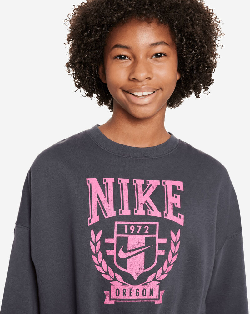 Nike Big Kids' NSW Trend Fleece Crew FZ4722-060 Grey 4