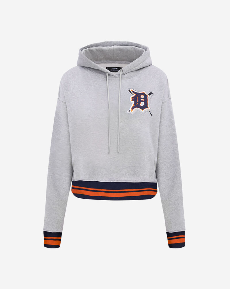 PRO STANDARD Detroit Tigers Mash Up Rib Fleece Cropped Pullover Hoodie LDTC34503-HMO Grey 1