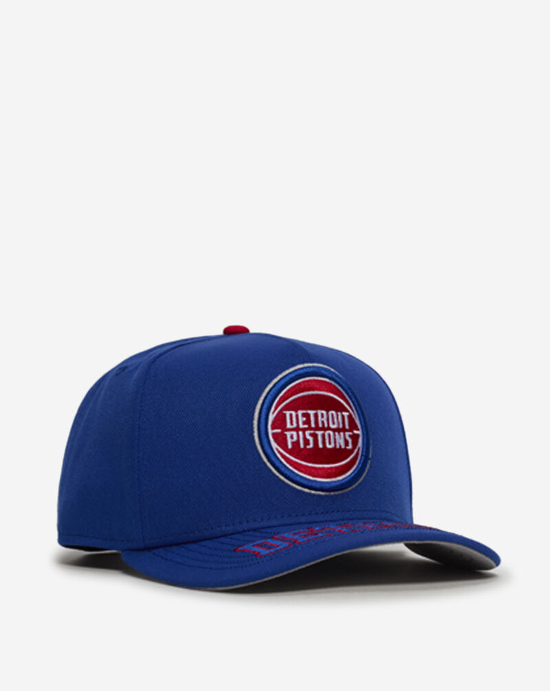 New Era 9Fifty Detroit Pistons Visor Scripts A-Frame Snapback Hat 60974192 Blue 1