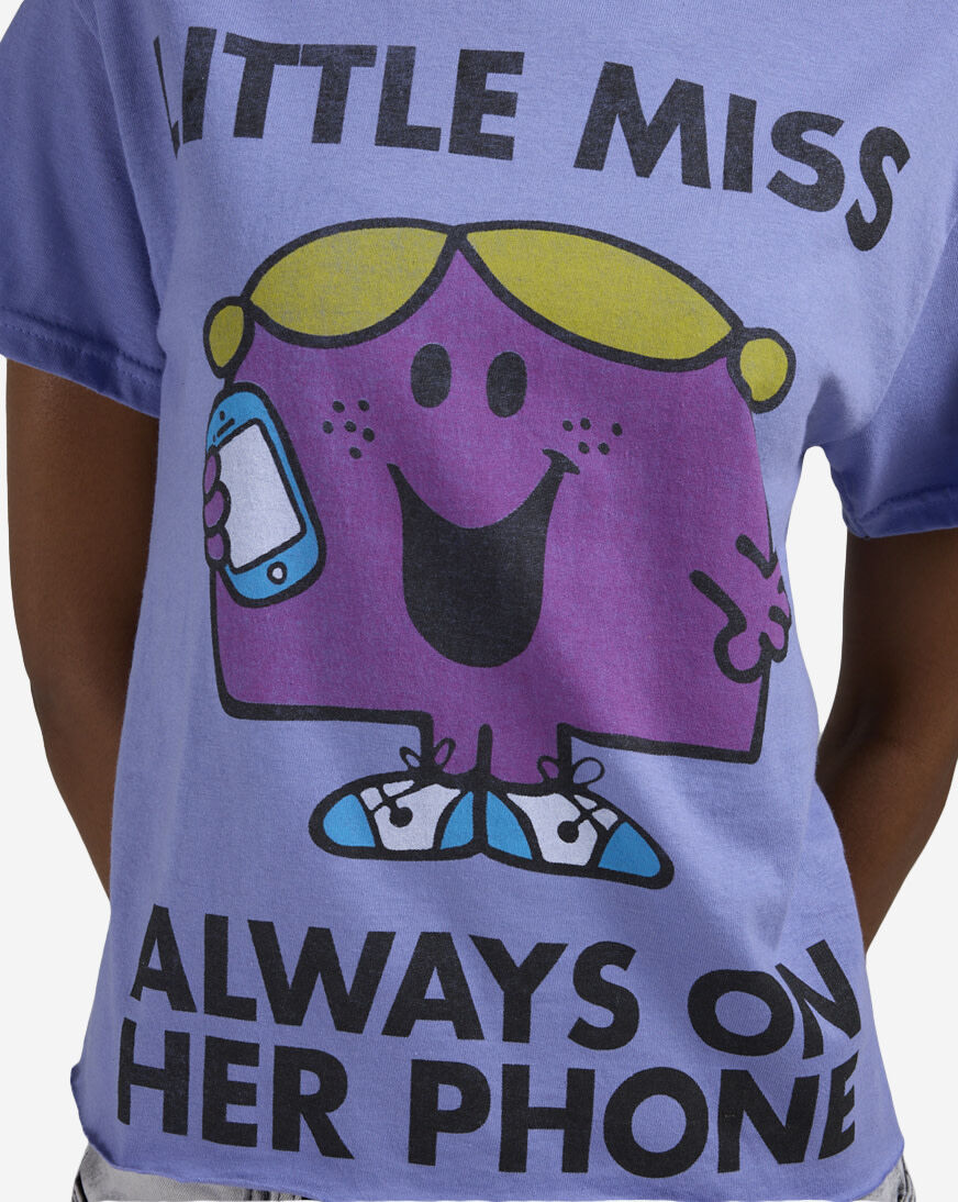 Shop Graphic Tees Little Miss Phone Cropped Tee MMM2320CR purple