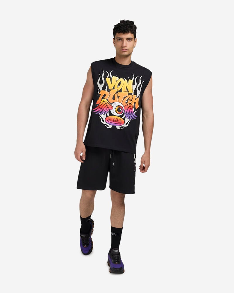 Von Dutch Flames Foil Muscle Tank 4VND9B7773-BLK Black 4